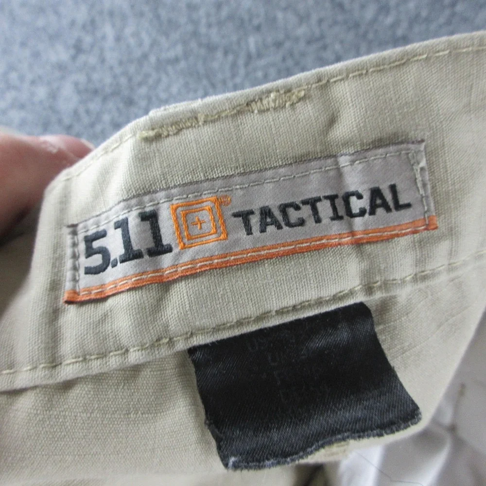 5.11 Tactical Cargo Pants Mens 36x29 Beige Ripstop Elastic Waist Workwear Hiking